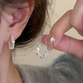 碎银子造型耳环女2026新款 耳钉养耳洞轻奢高级感气质耳圈耳饰 爆款