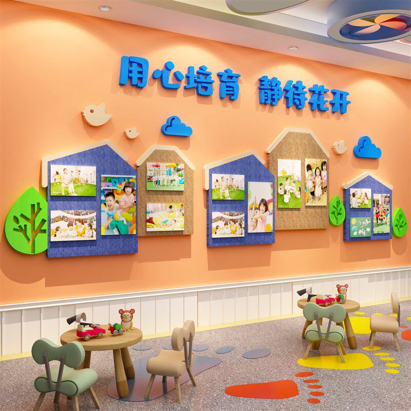 毛毡墙贴幼儿园家园共p育联系栏成品环创装饰主题公告栏宣传文化,家居饰品,文化墙贴,淘宝优惠券,粉丝福利购,淘宝优惠卷