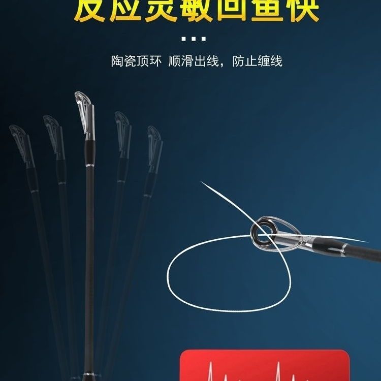 打黑雷强竿专用打黑碳素重雷打黑鱼枪直柄Jxxh超硬调锚杆远投海钓