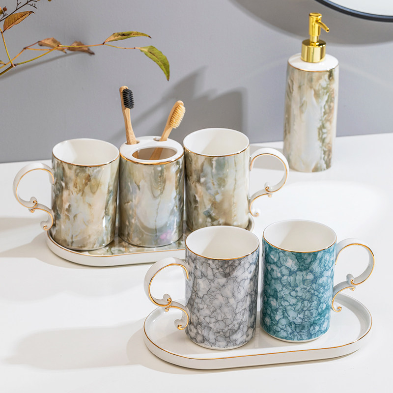 陶瓷卫浴五件套h欧式洗漱套装浴室用品卫生间漱口杯牙刷杯套件轻,家庭/个人清洁工具,浴室用品套件,淘宝优惠券,粉丝福利购,淘宝优惠卷