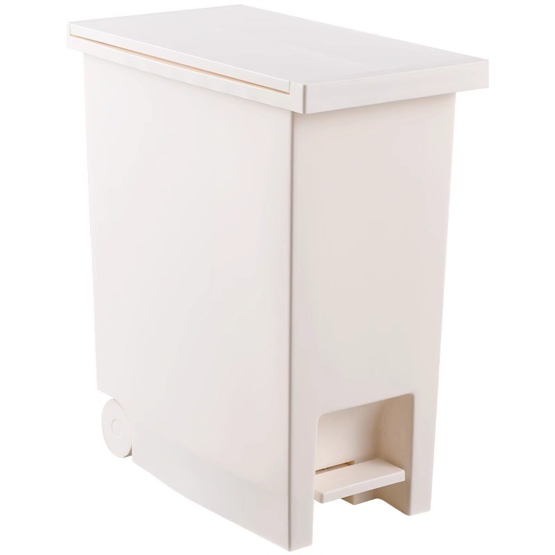 鹿先森日式cins脚踩缓降垃圾桶 厨房家用带盖拉圾筒卫生间夹缝纸