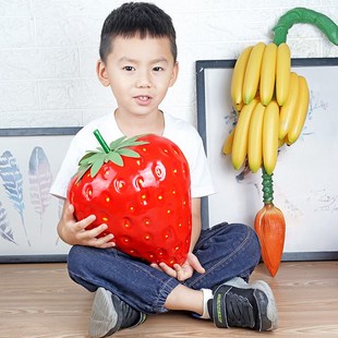仿真水果蔬菜大草莓假草莓橱柜门店铺装饰孩子拍摄道Z具表演道具