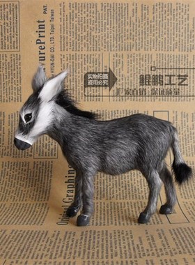仿真小毛驴驴 灰驴 青山羊皮加工橱窗摆Q件陈列品教学模具