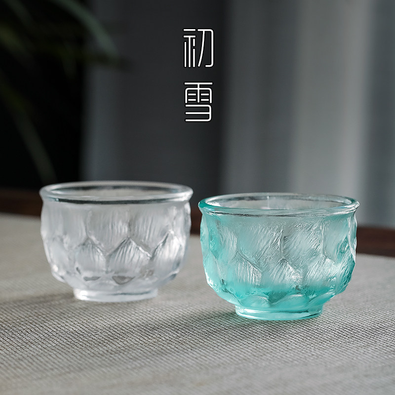 冰冻玻璃杯功夫茶主人杯单杯日式琉璃杯茶杯纯Q手工冰纹品茗杯茶