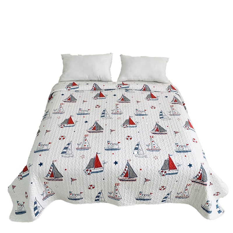 外贸绗缝床盖双面两用夹棉床单加厚大G尺寸单人双人大炕沙发铺盖