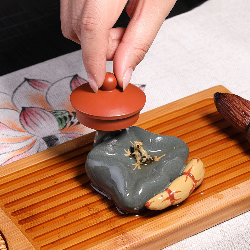 紫砂手工莲藕茶宠茶玩青蛙莲蓬雕B塑功夫茶道摆配件笔架壶盖托可,餐饮具,茶宠摆件,淘宝优惠券,粉丝福利购,淘宝优惠卷