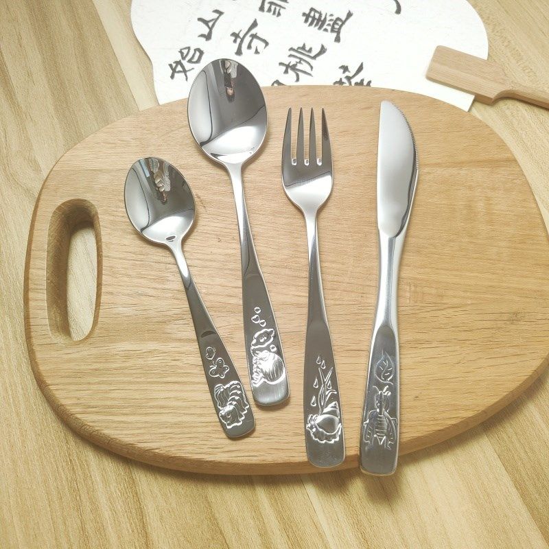 出德国304钢儿童西餐刀叉勺套装卡通宝J宝餐具吃牛扒刀牛排叉高档,餐饮具,西餐餐具套装,淘宝优惠券,粉丝福利购,淘宝优惠卷