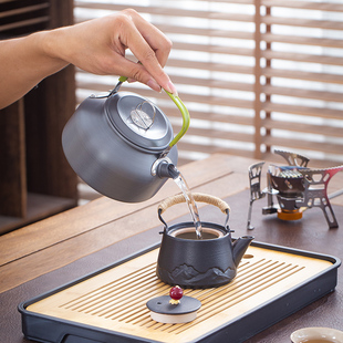 黑陶泡茶器便携车载露营烧水煮茶专用炉具收纳 户外旅行茶e具套装