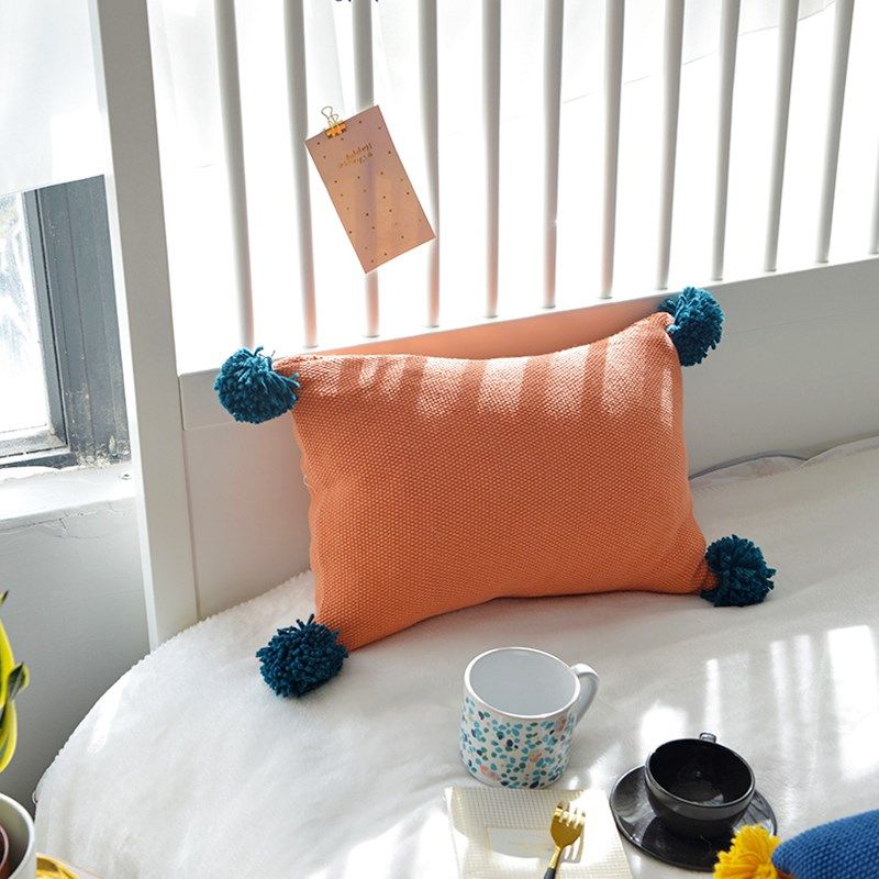 可拆洗针织粗毛线抱枕套沙发x靠垫长腰枕长方形球球毯靠枕毯子套,居家布艺,靠垫/抱枕,淘宝优惠券,粉丝福利购,淘宝优惠卷