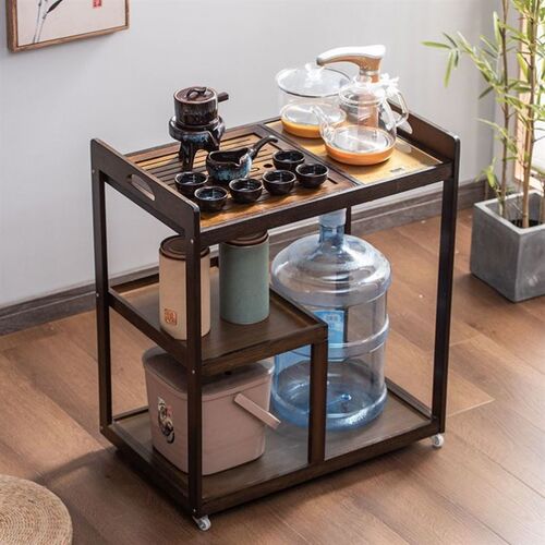 移动茶台茶车家用茶n水柜实木小茶桌带轮茶几功夫茶具套装烧水一