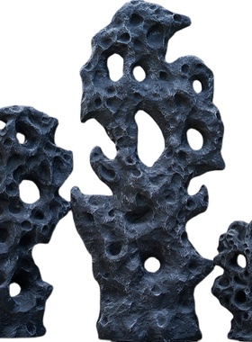 别墅庭院中式园林造景玻璃钢仿真太湖石窟窿石风景观赏石头雕塑