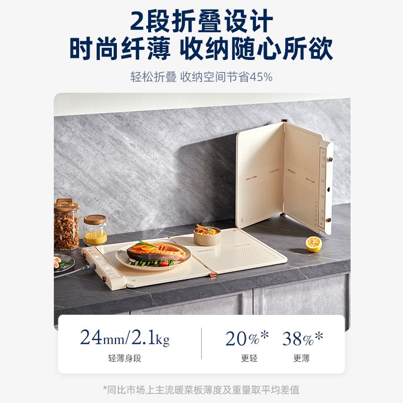 亚摩斯折叠暖菜板饭菜保温板热菜板家用暖菜垫多功能方形餐桌暖菜