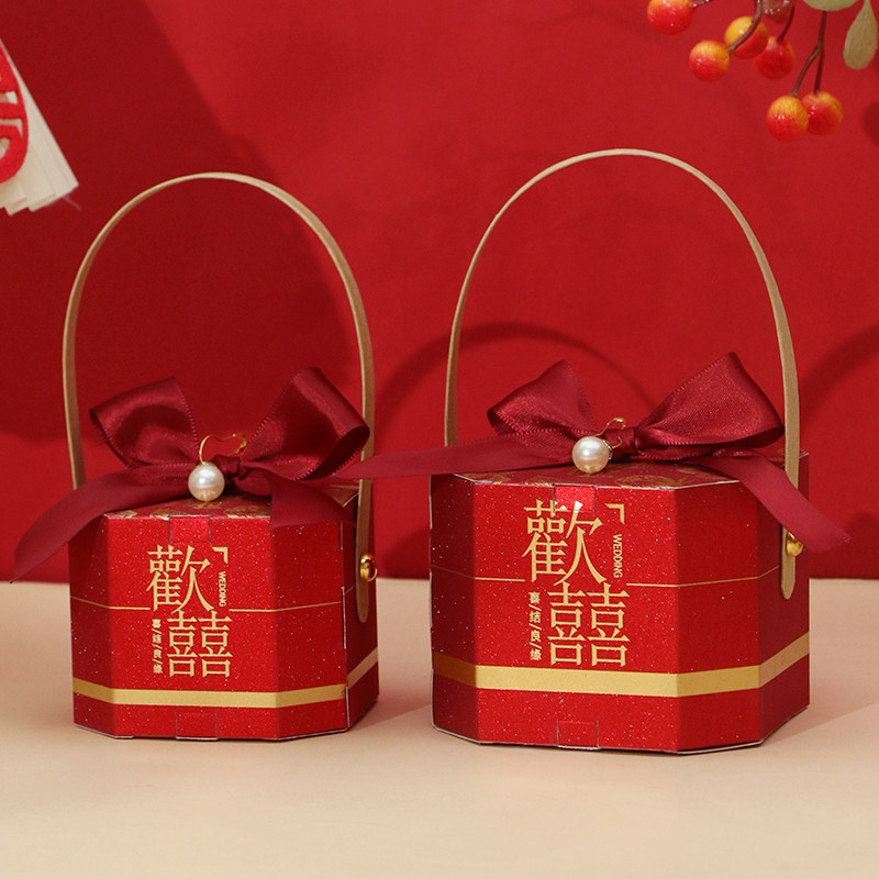 结婚喜糖盒婚礼喜糖袋订婚级感回礼盒包装纸盒空盒
