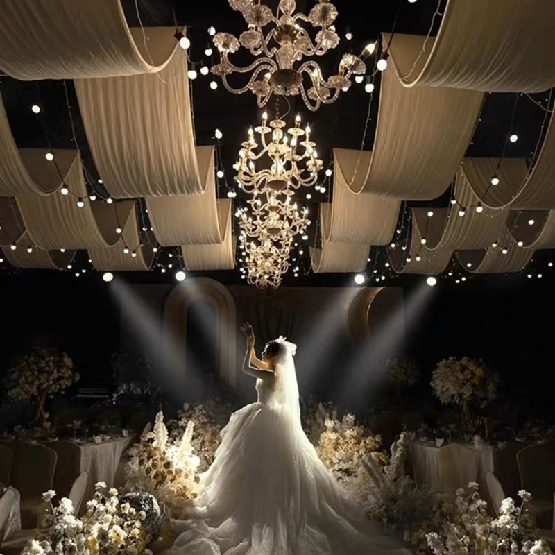 0.8米宽弹力布料牛奶丝吊顶整卷波浪布婚庆舞台纱幔背景木门装饰