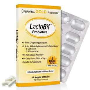 美国加州 LactoBif® 5 益生菌，50 亿 CFU60 粒素食胶囊