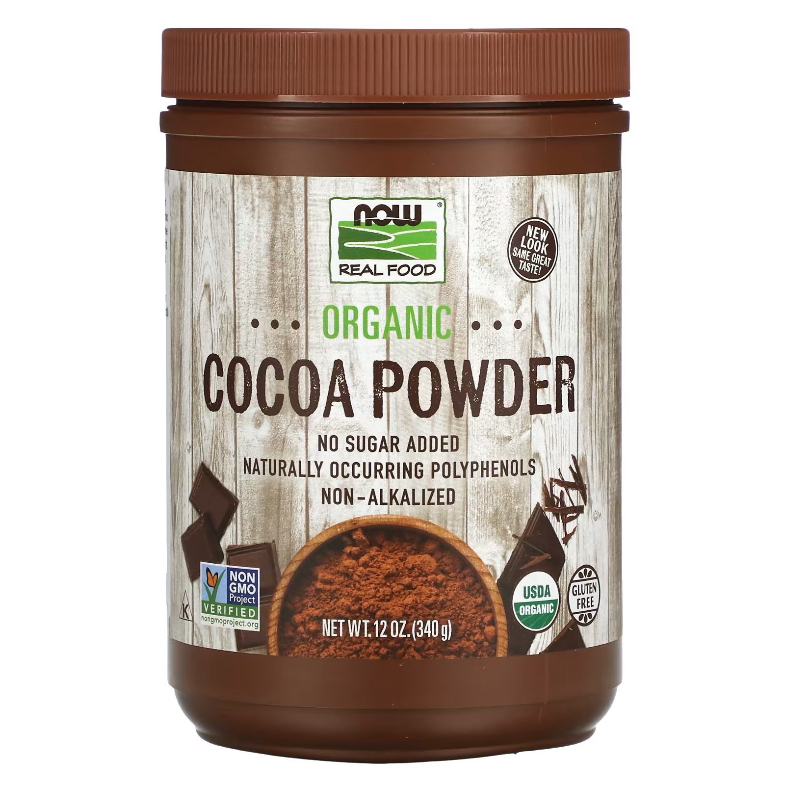 美国诺奥Real Food Cocoa Lovers 有机可可粉，12 盎司（340 克）
