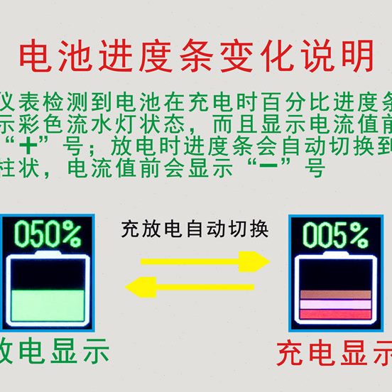 无线房车电动车库仑计电压电流表电量显示器库伦计库伦表电量计
