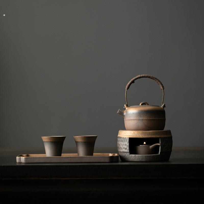 复古做旧提梁壶温泡茶炉套装家v用功夫茶具一壶二杯干泡小茶台喝