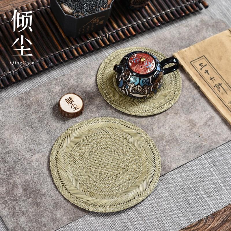 蔺草壶垫 草编杯垫 柔软精致纯手工茶杯垫隔热茶具配件茶垫托垫
