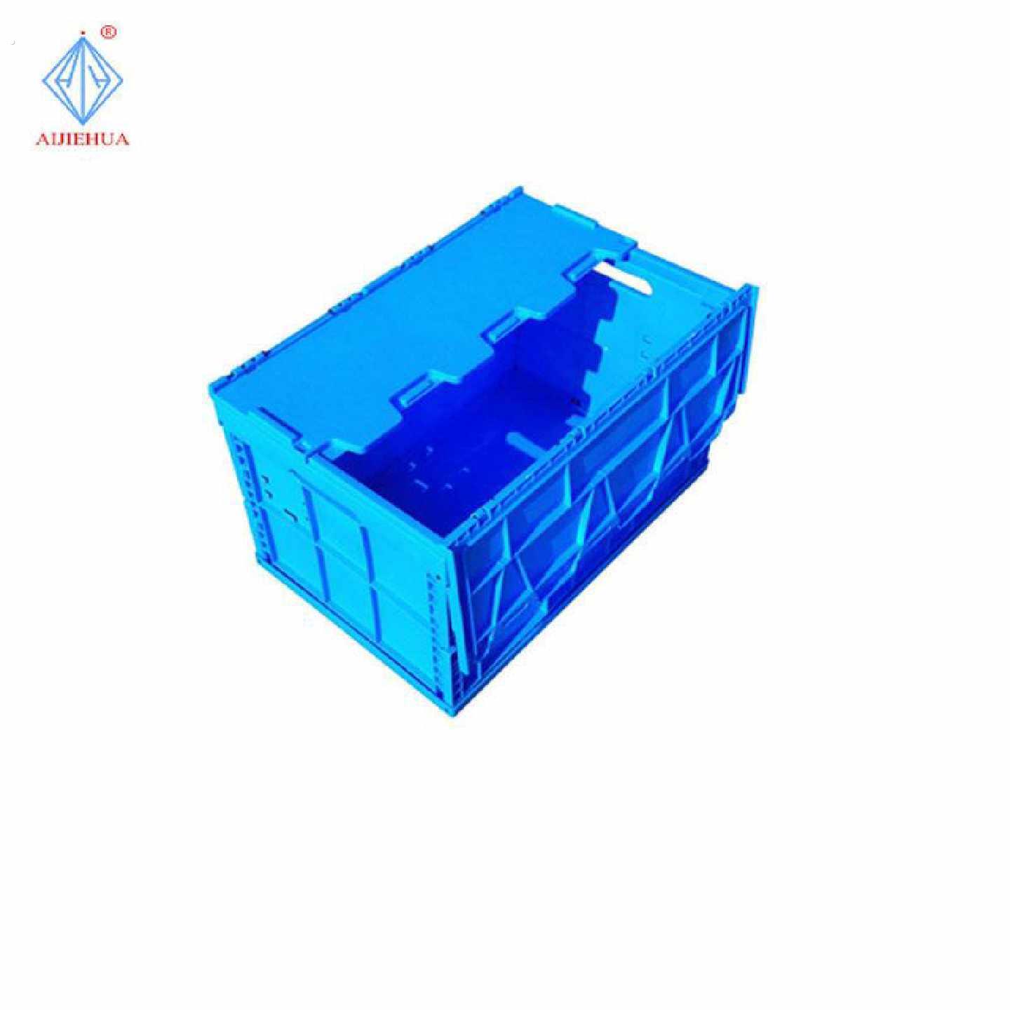 折叠周转箱收纳箱塑料箱大号加厚带盖子仓库塑料折叠箱子工业风