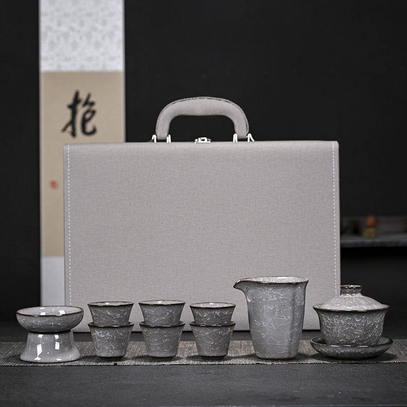 黑冰陶瓷功夫茶具套装家用客厅整套茶壶茶杯盖碗建盏茶盏档礼盒,餐饮具,功夫茶具,淘宝优惠券,粉丝福利购,淘宝优惠卷