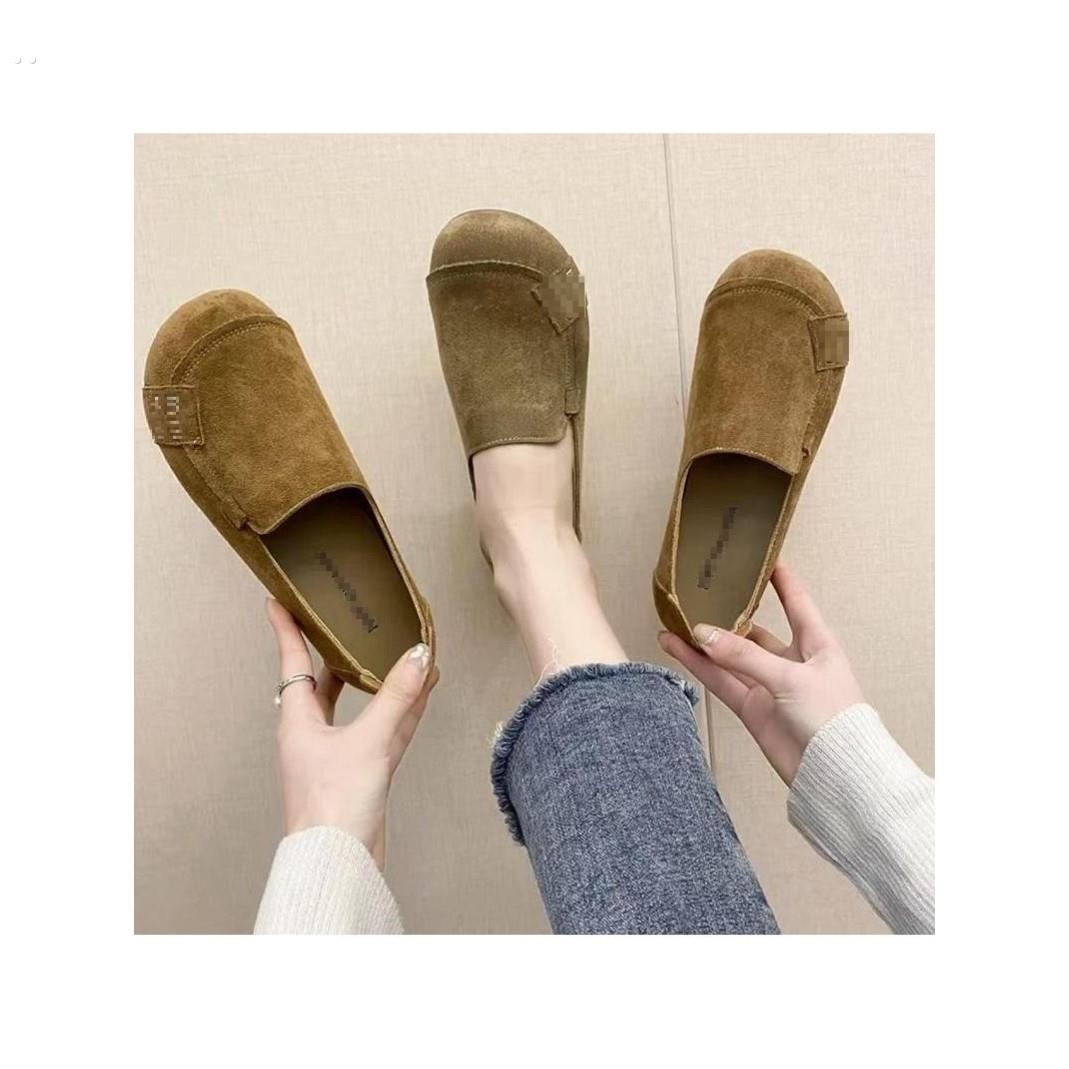 2025春秋新款豆豆鞋单鞋软底透气妈妈鞋平底防滑耐磨百搭舒适布鞋