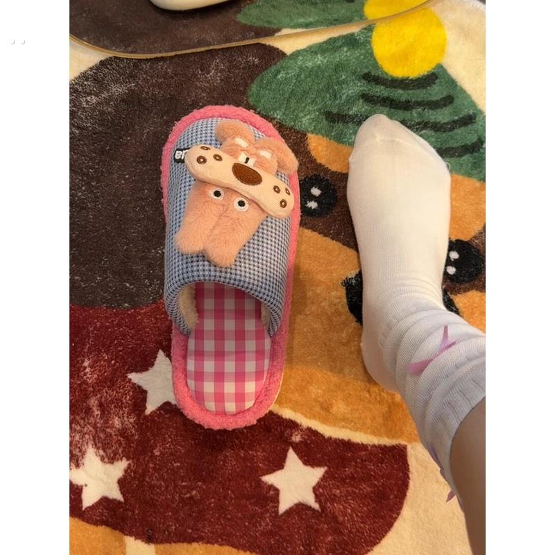 可爱搞怪棉拖鞋女款秋冬季毛绒拖鞋2025新款月子拖鞋室内家居棉鞋