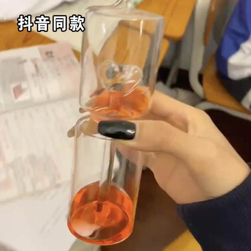 爱情温度计手持升温爱心可以沸腾的网红情侣玻璃创意小摆件有趣