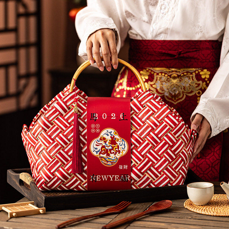 2026新款春节年货特产礼盒手提竹编篮子礼盒马年伴手礼包装盒空盒,包装,中秋礼品包装,淘宝优惠券,粉丝福利购,淘宝优惠卷