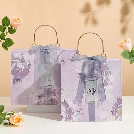 高级感小众油画伴手礼盒结婚伴娘手提礼品盒订婚喜糖盒生日礼物盒