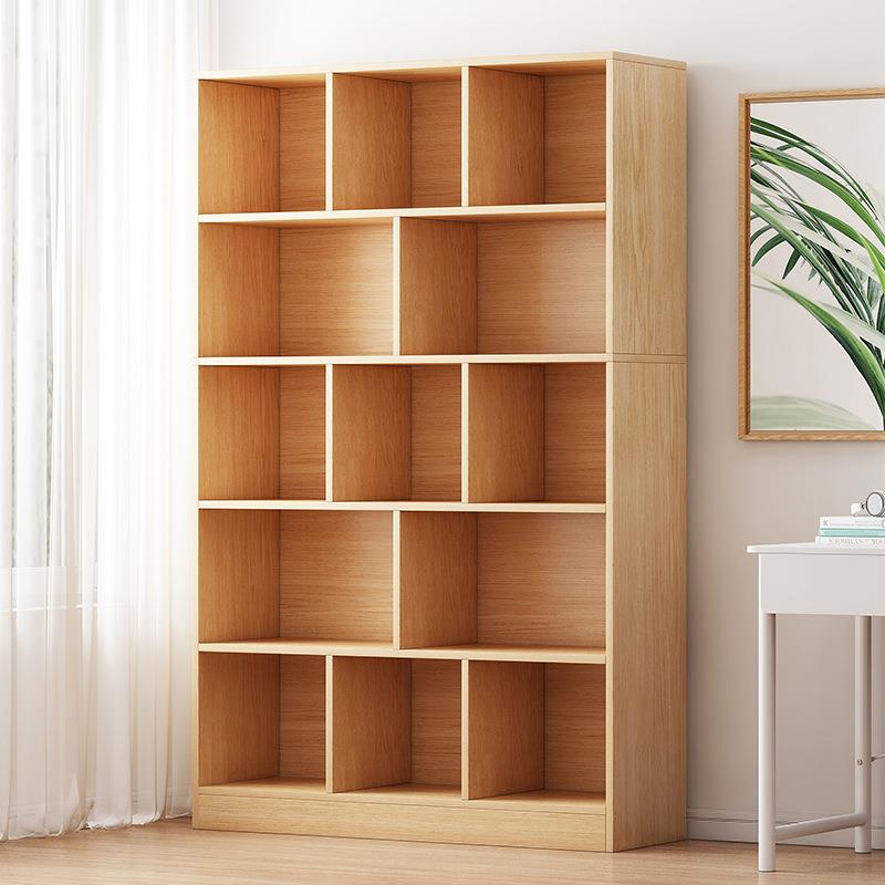 书架落地置物架客厅简易靠墙书柜卧室阅读架多层格子收纳储物柜子