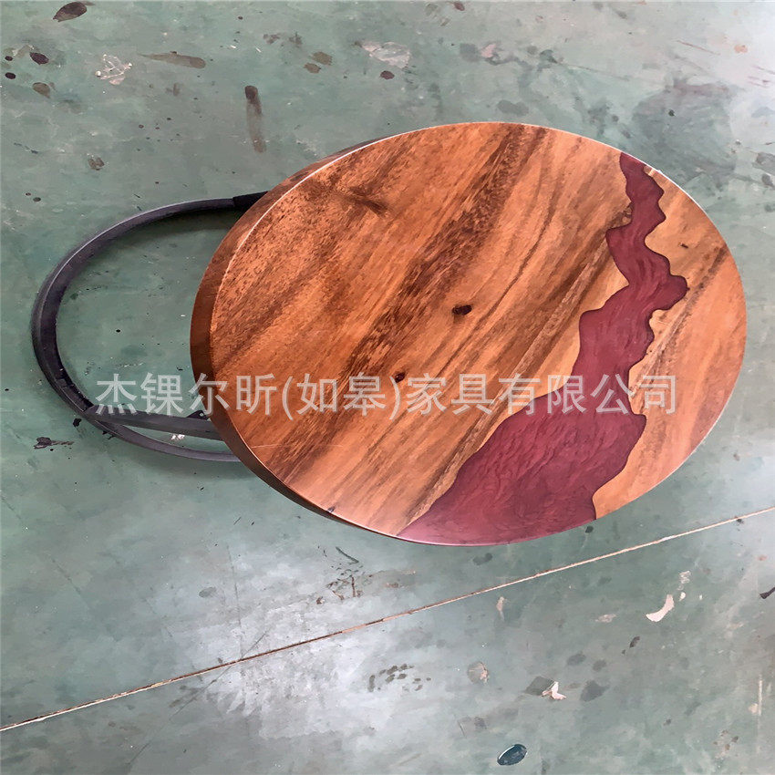 北欧茶几圆形树脂实木小圆桌简约茶桌厂家直销现货850元