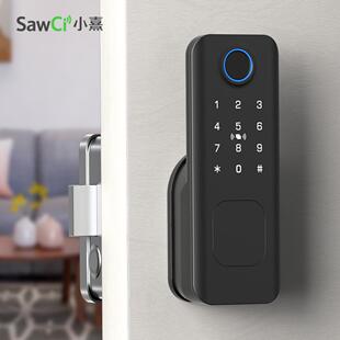 铁门防水指纹牛头锁免布线公寓锁TUYA出租房外装锁体TTLOCK通通锁