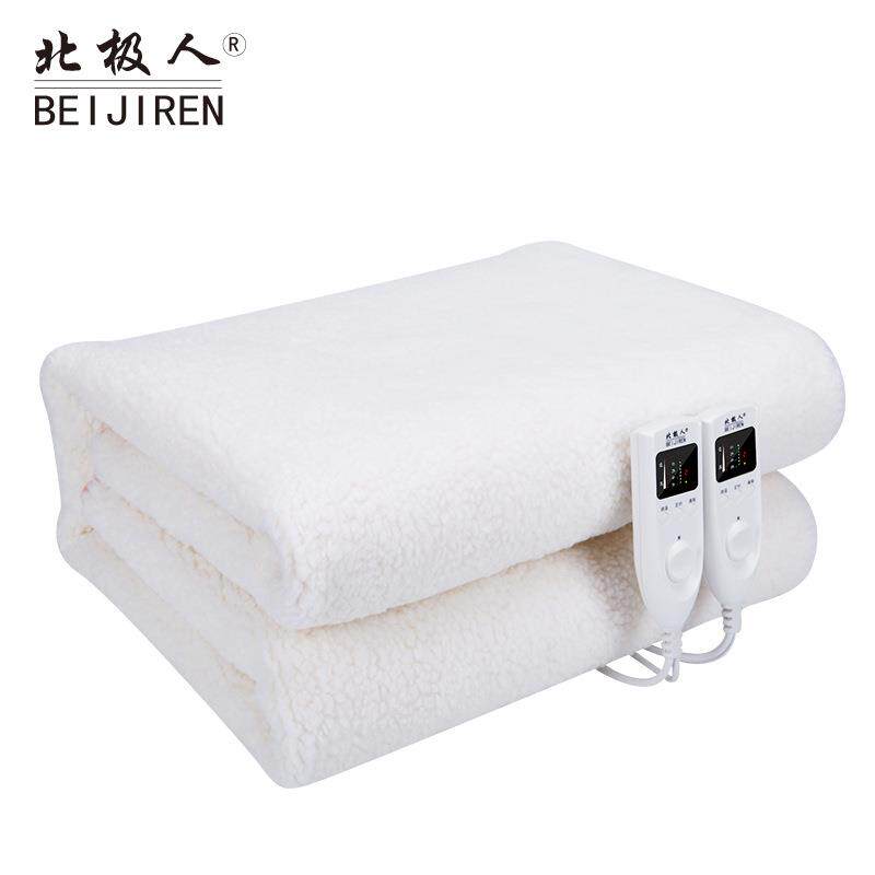北极人电热毯双人双控定时仿羊毛可水洗电褥子可调温冬季保暖暖绒
