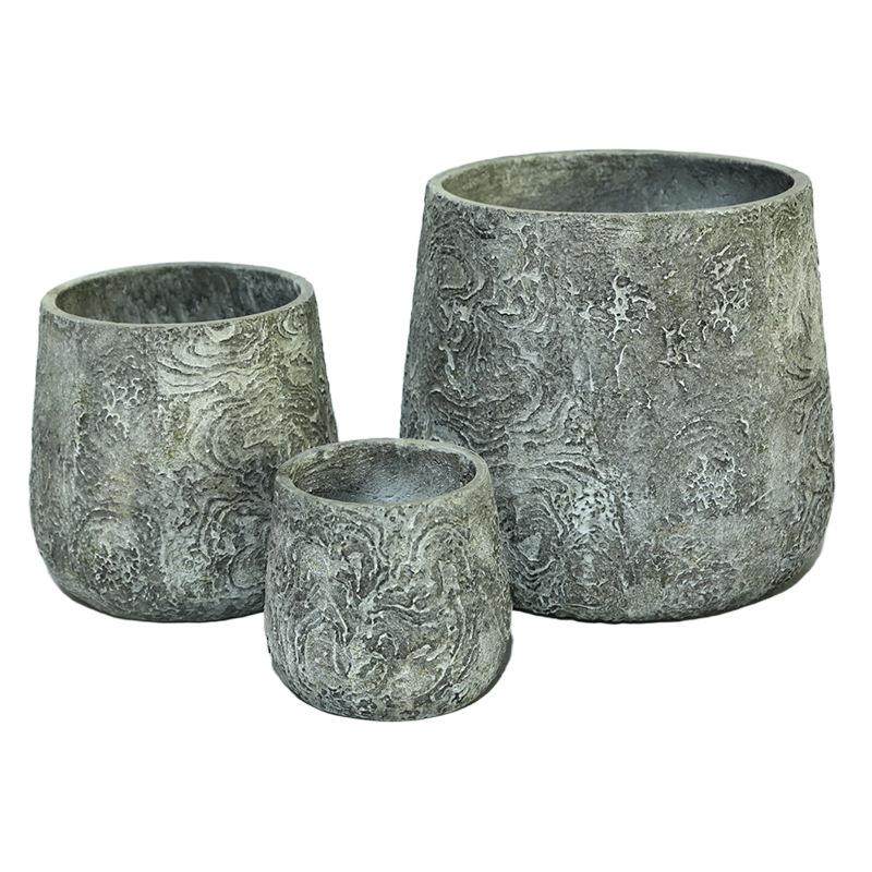 北欧简约玻璃钢花盆组合椭圆型阳台种植花器大口径花缸园艺插花器