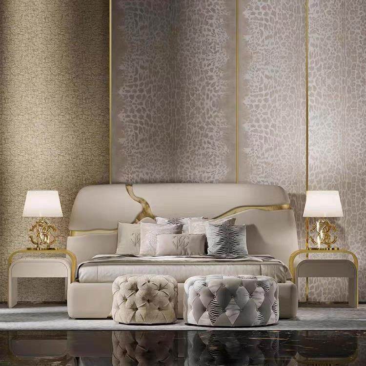 to大平ro罗伯特r高山轻奢真皮床意式be床双人床别墅后现代卧室层