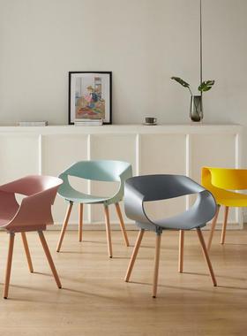 现代简约家用椅子塑料北欧网红餐椅靠背凳子休闲椅书桌椅洽谈桌椅