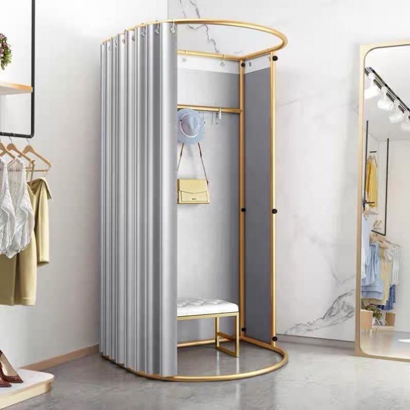 服装店商场门帘布试衣间简易移动换衣间临时可拆卸展示架子更衣室