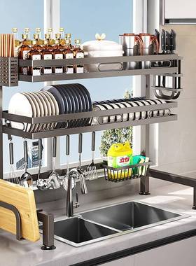 厨房水槽置物架洗碗架水池放碗筷碗碟沥水架加厚台面碗盘收纳架