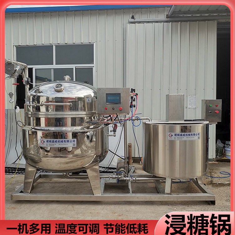 五彩蜜豆真空浸糖设备浆果果脯商用浸糖锅橄榄油橄浸糖加工设备