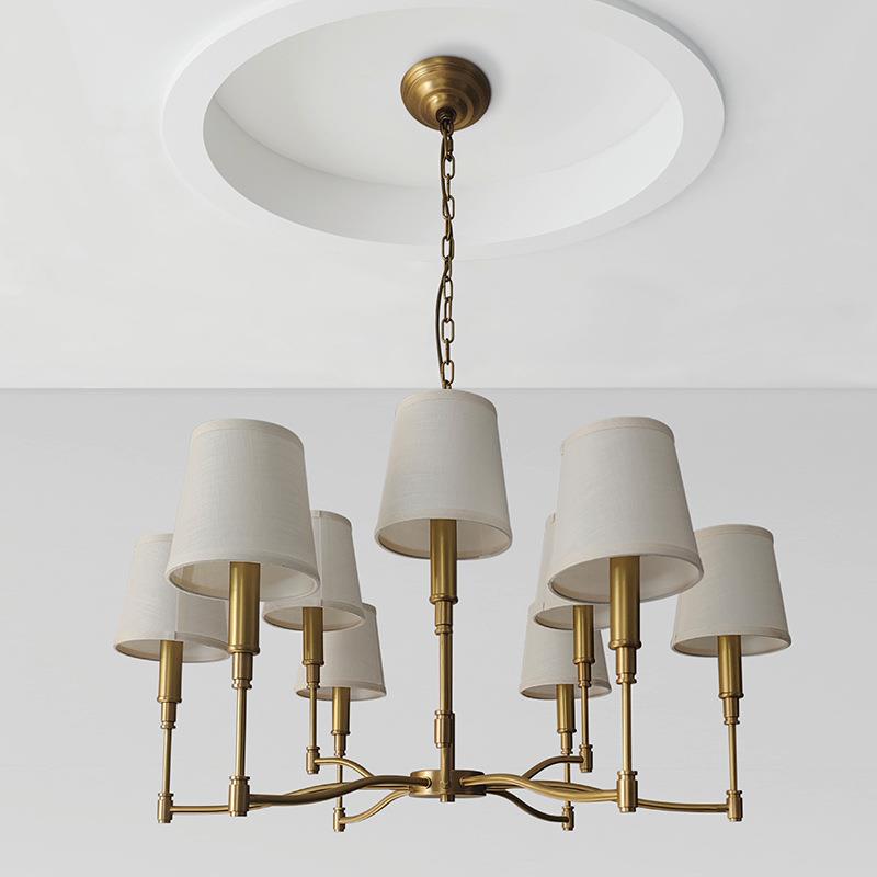 美式吊灯现代全铜客厅简约家用卧室灯乡村田园餐厅简美温馨灯具