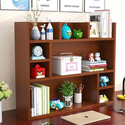 书架简易桌上儿童学生用桌面书架置物架办公室书桌收纳宿舍小柜子
