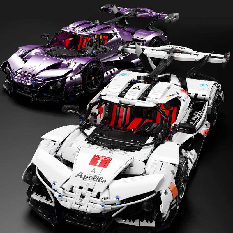 泰高乐T5012A-C啊啵啰紫色电镀版拼装遥控跑车模型摆件小颗粒积木