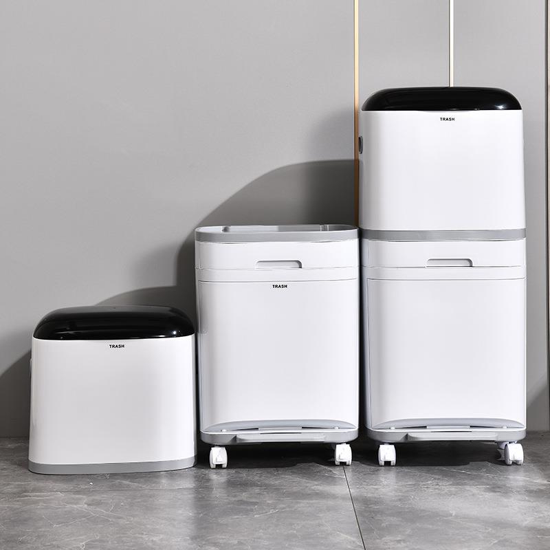 分类垃圾桶家用干湿分离厨余收纳桶带轮移动储物桶厨房卫生清洁桶