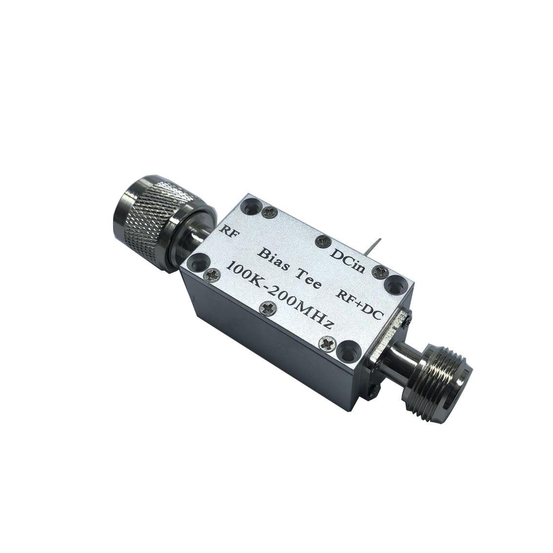 长波中波短波超短波直流偏置隔直器同轴馈电0.1-200MHz1A