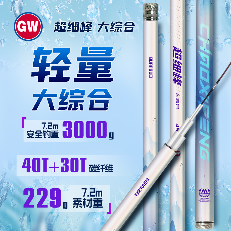 光威鱼竿大物杆超细峰大综合4.5H手杆碳素轻硬草鱼鲤鱼鲢鳙台钓竿