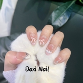 大喜DAXI 恋爱吧 纯手工定制穿戴甲高级显白蝴蝶结美甲指甲贴片