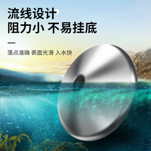 铅坠翻板钩远投海竿海杆饼盘方块翻版环扁铅通心防挂底钓鱼