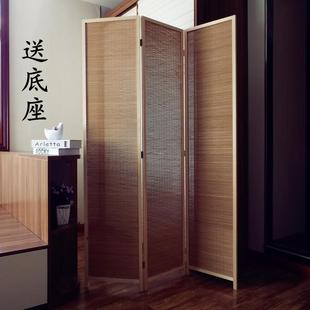 简约现代实木竹子隔断茶室客厅书房间隔日式 屏风隔断折屏中式 玄关