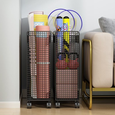 速发瑜伽垫收纳筐运动器材篮健身用品收纳筒神器家用夹缝超窄置物